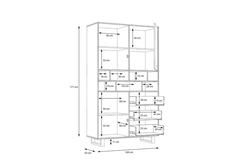 Donmills Sideboard 187x105 cm - Brun/Svart - Sideboard & skänk