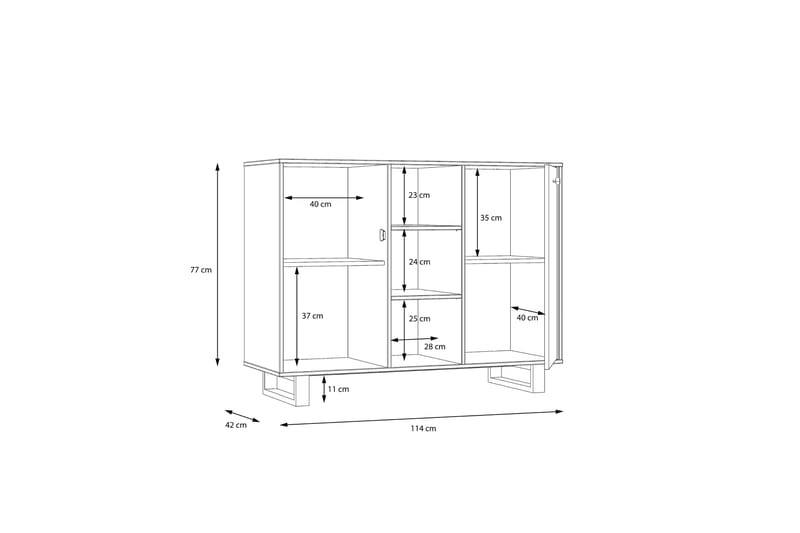Donmills Sideboard 88x114 cm - Brun/Svart - Sideboard & skänk