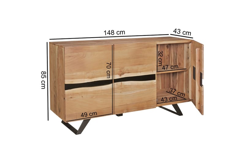 Dowlats Sideboard 148x43 cm - Trä/natur - Förvaring - Förvaringsmöbler - Sideboard & skänk