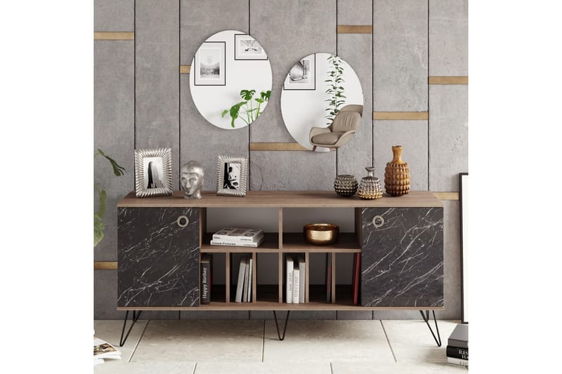 Dregrich Sidobord 180 cm - Valnöt|Svart - Förvaring - Förvaringsmöbler - Sideboard & skänk