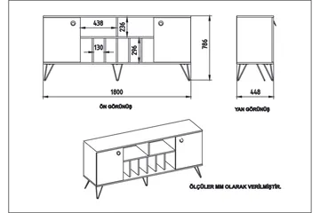 Dregrich Sidobord 180 cm - Valnöt|Svart - Förvaring - Förvaringsmöbler - Sideboard & skänk