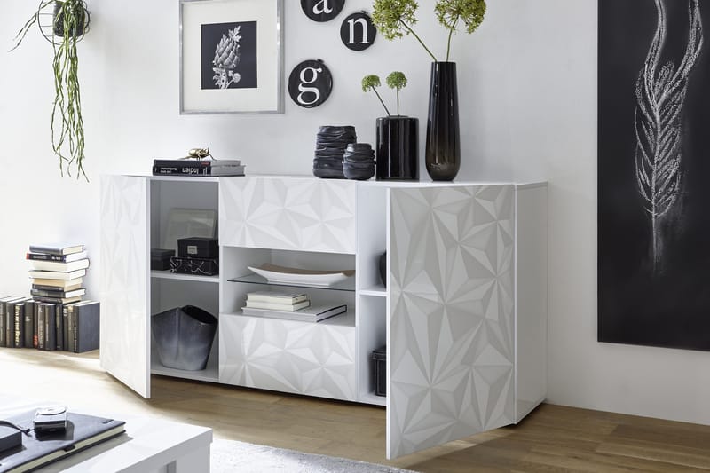 Fasett Skänk 181 cm - Vit - Sideboard & skänk