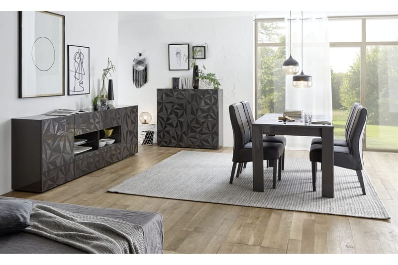 Fasett Skänk 241 cm - Grå - Förvaring - Förvaringsmöbler - Sideboard & skänk