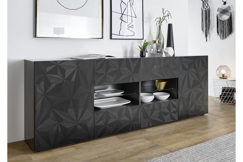 Fasett Skänk 241 cm - Grå - Förvaring - Förvaringsmöbler - Sideboard & skänk