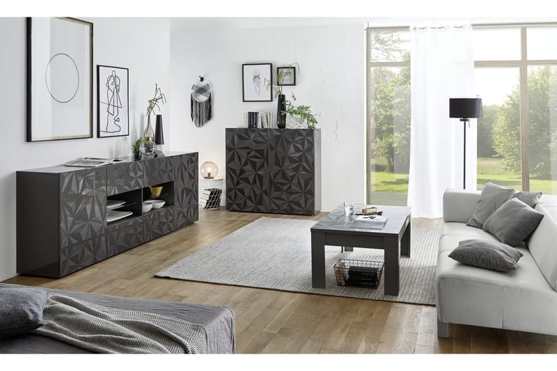 Fasett Skänk 241 cm - Grå - Förvaring - Förvaringsmöbler - Sideboard & skänk