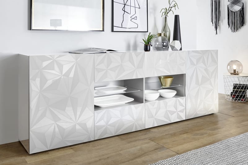 Fasett Skänk 241 cm - Vit - Förvaring - Förvaringsmöbler - Sideboard & skänk