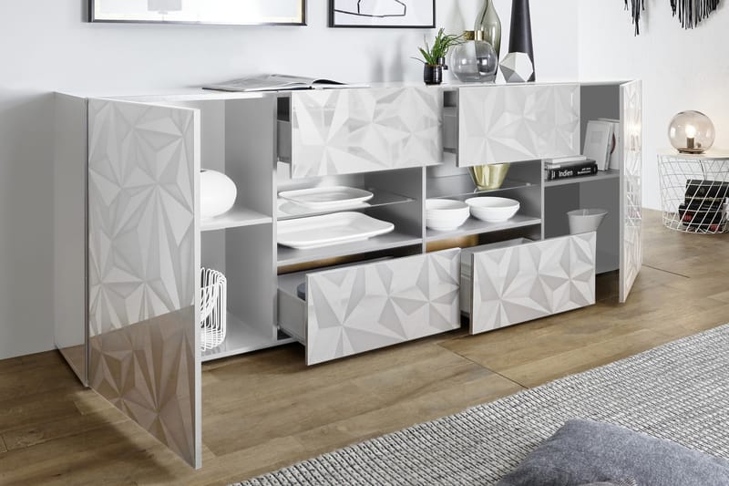 Fasett Skänk 241 cm - Vit - Förvaring - Förvaringsmöbler - Sideboard & skänk