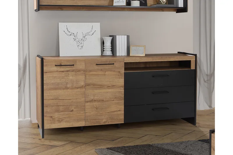 Gevgelija Sideboard 41x187 cm - Brun/Svart - Förvaring - Förvaringsmöbler - Sideboard & skänk