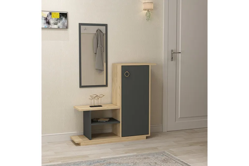 Glatton Sideboard 80 cm, Natur/Antracit