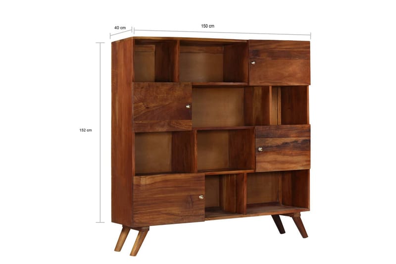 Högskåp massivt återvunnet trä 150x40x152 cm - Brun - Förvaring - Förvaringsmöbler - Sideboard & skänk