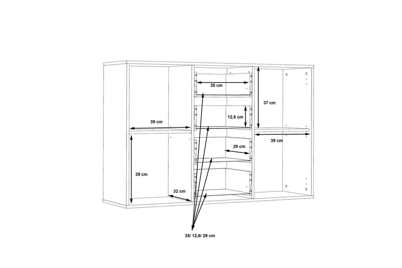 Haba Skänk 34x123 cm - Brun/Vit - Förvaring - Förvaringsmöbler - Sideboard & skänk