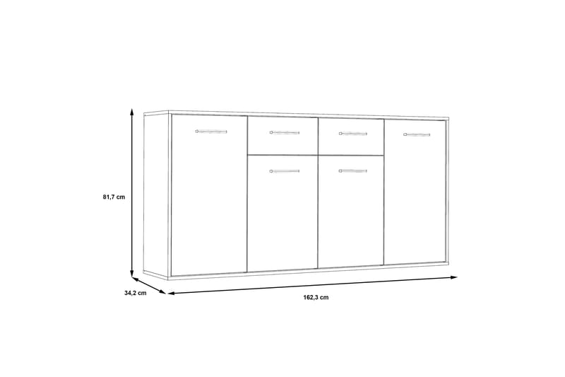 Haba Skänk 34x162 cm - Brun/Vit - Förvaring - Förvaringsmöbler - Sideboard & skänk