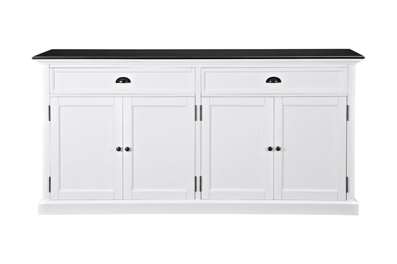 Hampton Skänk 170 cm 4 Dörrar 2 Lådor - Vit/Svart - Sideboard & skänk