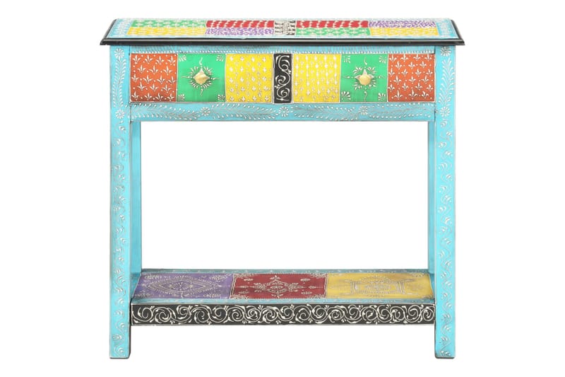 Handmålad skänk 80x35x75 cm massivt mangoträ - Flerfärgad - Förvaring - Förvaringsmöbler - Sideboard & skänk