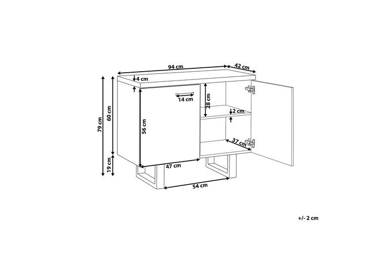 Harvley Skänk med 2 Dörrar - Trä/Natur - Förvaring - Förvaringsmöbler - Sideboard & skänk
