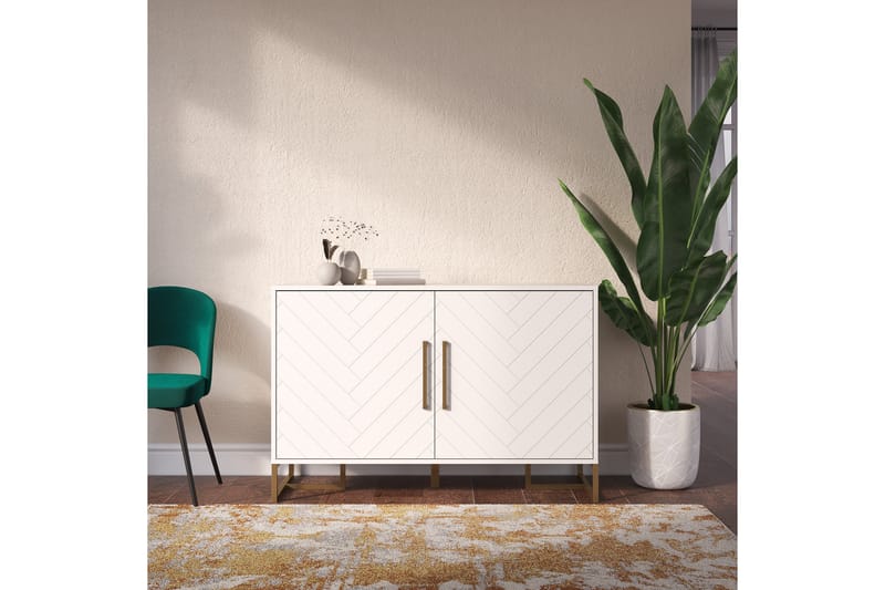 Herringbone Sideboard 122x48 cm Vit - CosmoLiving - Sideboard & skänk