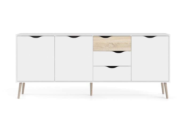 Hostafranc Sideboard 40x196 cm - Vit|Natur - Förvaring - Förvaringsmöbler - Sideboard & skänk