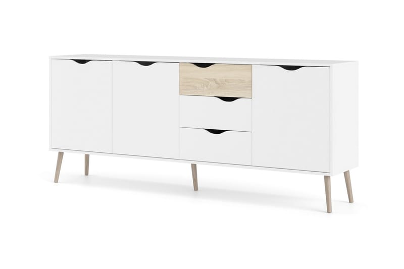 Hostafranc Sideboard 40x196 cm - Vit|Natur - Förvaring - Förvaringsmöbler - Sideboard & skänk