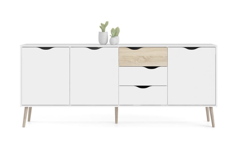 Hostafranc Sideboard 40x196 cm - Vit|Natur - Förvaring - Förvaringsmöbler - Sideboard & skänk