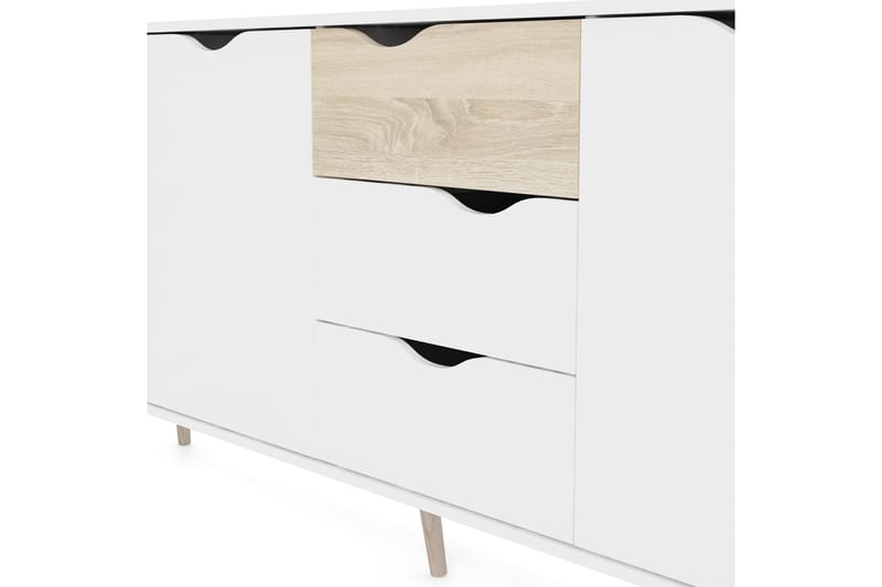 Hostafranc Sideboard 40x196 cm - Vit|Natur - Förvaring - Förvaringsmöbler - Sideboard & skänk