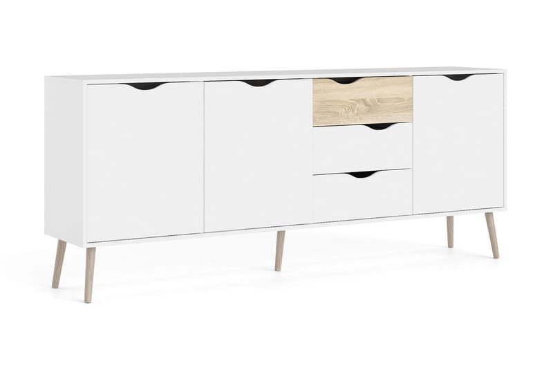 Hostafranc Sideboard 40x196 cm - Vit|Natur - Förvaring - Förvaringsmöbler - Sideboard & skänk