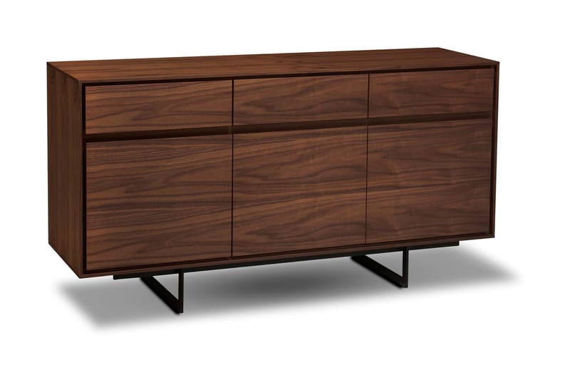 Idir Skänk 155 cm 3 Lådor 3 Dörrar Valnötsfaner - Valnöt - Sideboard & skänk