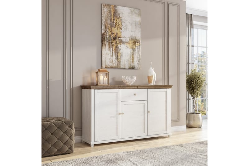 Ivreri Sideboard 42x160 cm - Vit/Natur - Förvaring - Förvaringsmöbler - Sideboard & skänk