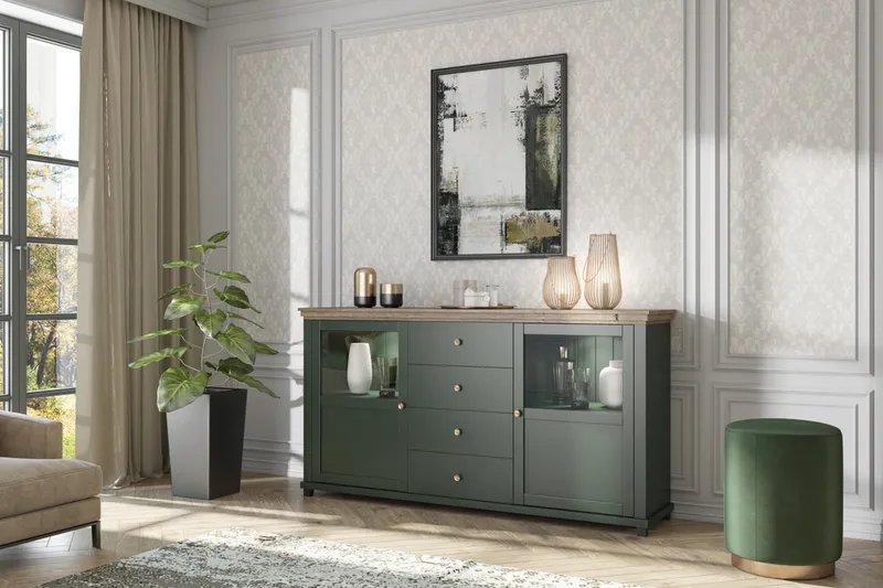 Ivreri Sideboard 42x181 cm - Khaki/Natur - Förvaring - Förvaringsmöbler - Sideboard & skänk