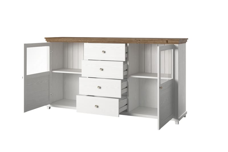 Ivreri Sideboard 42x181 cm - Vit/Natur - Förvaring - Förvaringsmöbler - Sideboard & skänk