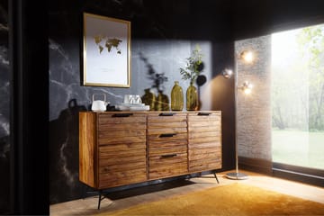 Kimbal Skänk 160x40 cm i Trä med Metallben - Brun - Förvaring - Förvaringsmöbler - Sideboard & skänk