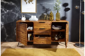 Kimbal Skänk 160x40 cm i Trä med Metallben - Brun - Förvaring - Förvaringsmöbler - Sideboard & skänk