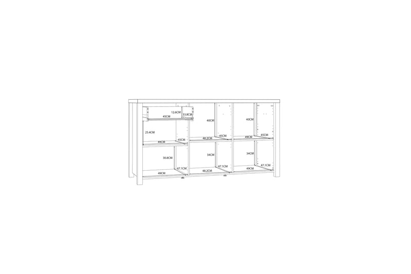 Konitsa Sideboard 52x160 cm - Brun/Svart - Sideboard & skänk