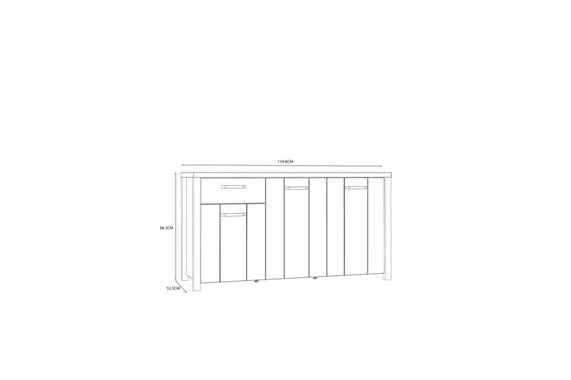 Konitsa Sideboard 52x160 cm - Brun/Svart - Sideboard & skänk