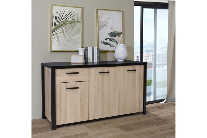 Konitsa Sideboard 52x160 cm - Brun/Svart - Förvaring - Förvaringsmöbler - Sideboard & skänk