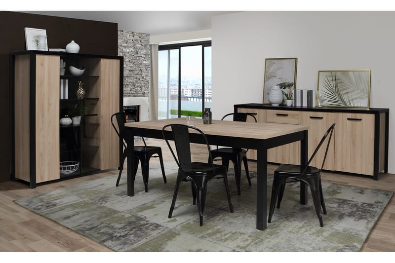 Konitsa Sideboard 52x160 cm - Brun/Svart - Förvaring - Förvaringsmöbler - Sideboard & skänk