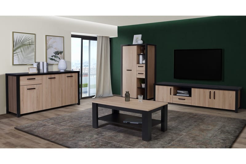 Konitsa Sideboard 52x160 cm - Brun/Svart - Förvaring - Förvaringsmöbler - Sideboard & skänk