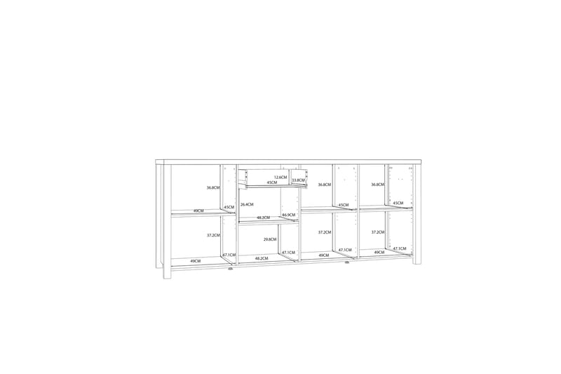 Konitsa Sideboard 52x210 cm - Brun/Svart - Förvaring - Förvaringsmöbler - Sideboard & skänk