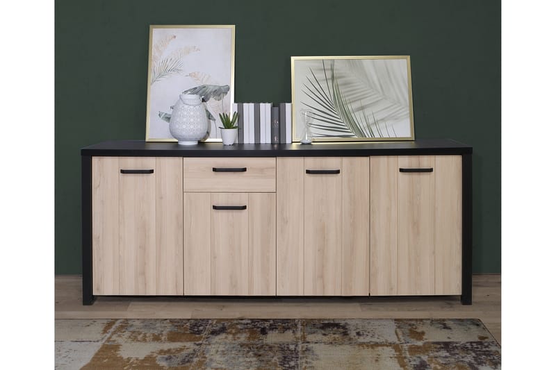 Konitsa Sideboard 52x210 cm - Brun/Svart - Förvaring - Förvaringsmöbler - Sideboard & skänk