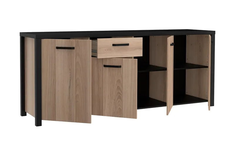 Konitsa Sideboard 52x210 cm - Brun/Svart - Förvaring - Förvaringsmöbler - Sideboard & skänk