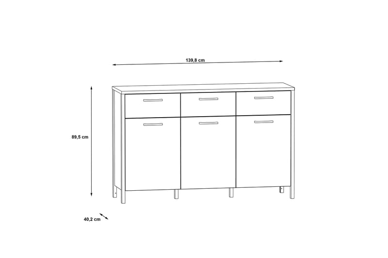 Koufalia Sideboard 40x140 cm - Brun/Svart - Förvaring - Förvaringsmöbler - Sideboard & skänk