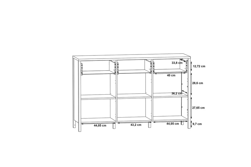 Koufalia Sideboard 40x140 cm - Brun/Svart - Sideboard & skänk