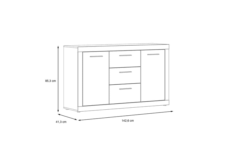 Kranea Sideboard 41x143 cm - Grå/Vit - Förvaring - Förvaringsmöbler - Sideboard & skänk