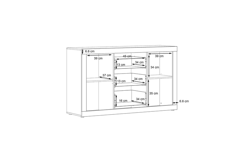 Kranea Sideboard 41x143 cm - Grå/Vit - Förvaring - Förvaringsmöbler - Sideboard & skänk