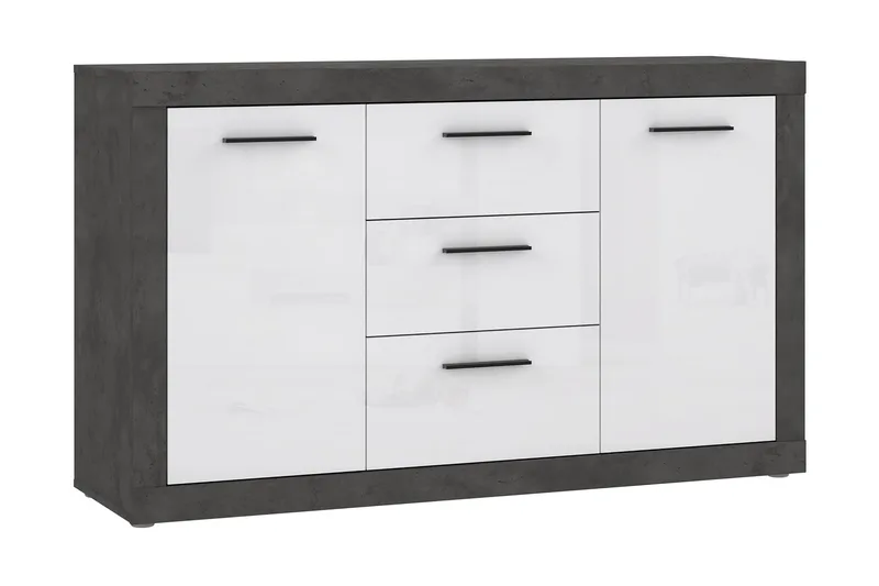 Kranea Sideboard 41x143 cm, Grå/Vit