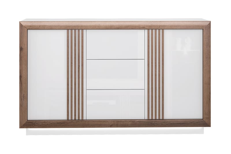 Kulatas Sideboard 42x163 cm - Vit/Brun - Sideboard & skänk