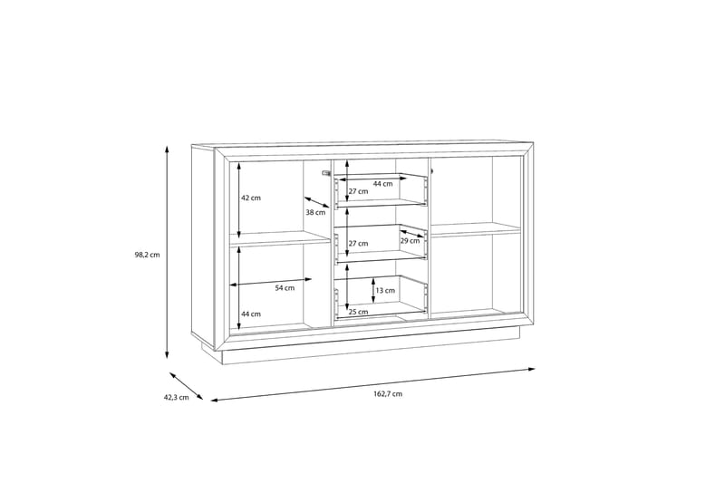 Kulatas Sideboard 42x163 cm - Vit/Brun - Sideboard & skänk