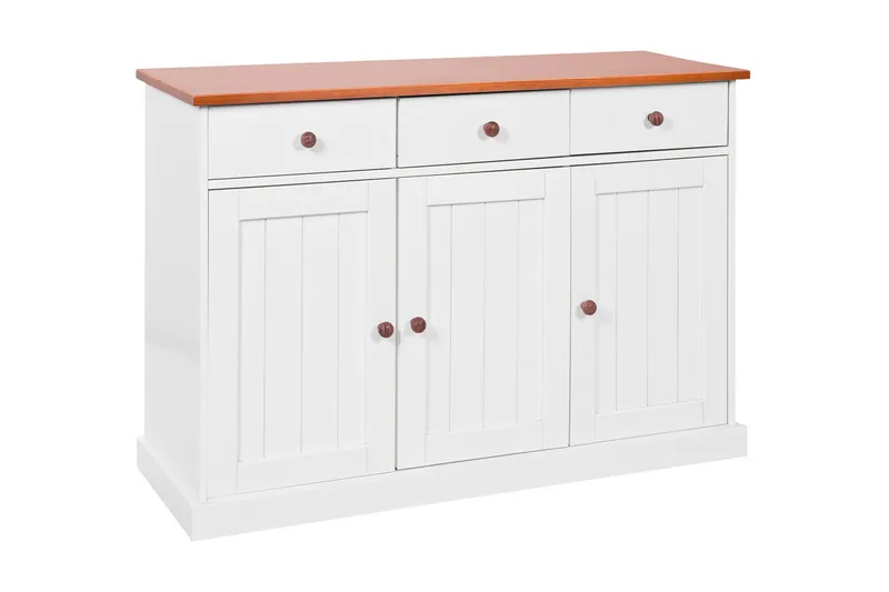 Livesey Sideboard 130 cm, Vit/Natur