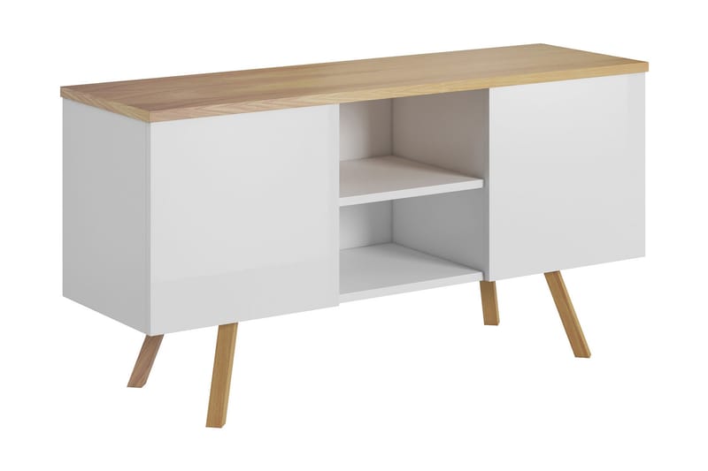 Milica Skänk 115 cm - Vit/Trä - Sideboard & skänk