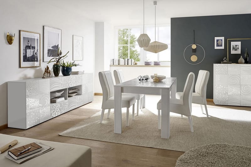 Mironne Sideboard 241 cm 4 Hyllor - Vit - Förvaring - Förvaringsmöbler - Sideboard & skänk