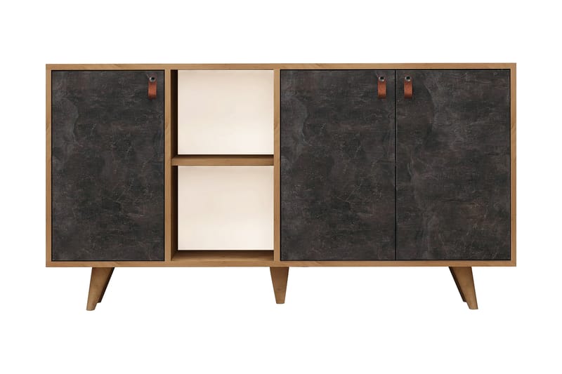 Mod Design Skänk Läderbeslag - Grå/Trä - Sideboard & skänk